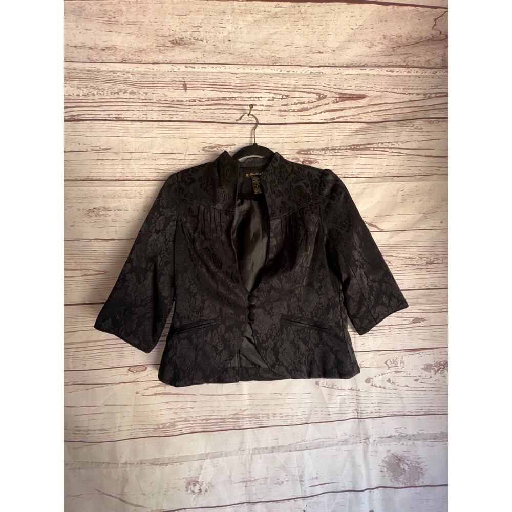 Forever Twenty One Black Floral Blazer Woman Sz M